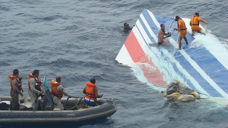 Salvage teams retrieve debris from the wreckage of Air France flight 447 off the coast of Brazil in 2009. Photograph:: Forca Aerea Brasileira via Bloomberg News