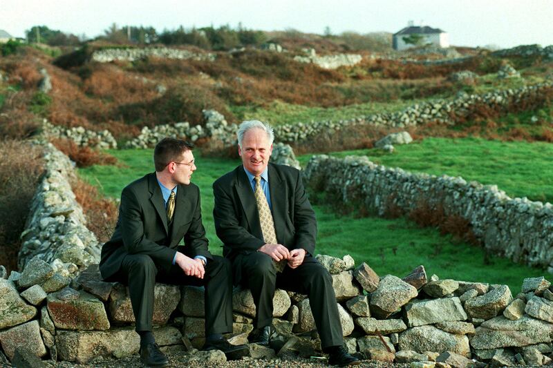 Fine Gael party leader John Bruton and Young Fine Gael national chairman Arthur Lynch during a break in the Young Fine Gael National Conference, at Furbo, Galway. Photograph: Eric Luke/The Irish Times