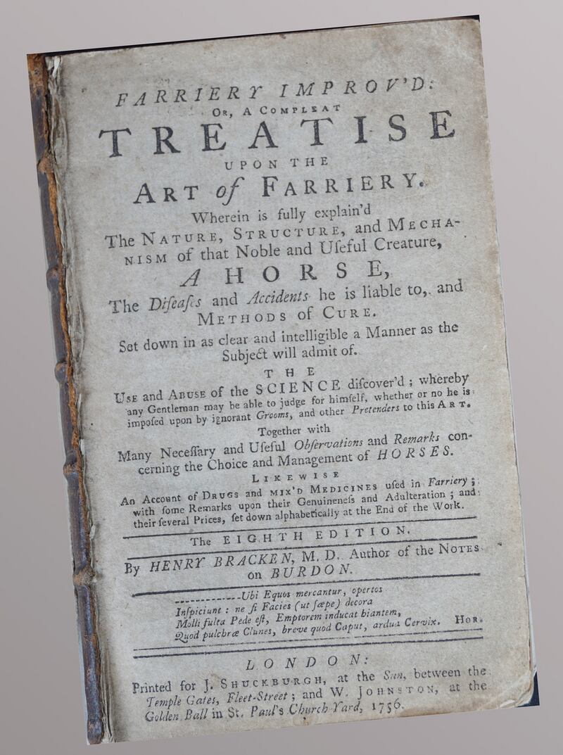 Rare 18th century book  ‘Farriery Improv’d – Or, A Compleat Treatise Upon the Art of Farriery’