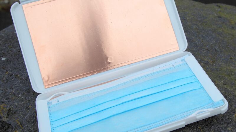 Matthew McVicar won for  Coppercase - an antimicrobial copper case used to store face masks - which is being sold in pharmacies in Ireland and the UK.  He decided to design the product after noticing how many face masks were being disposed of in his community.