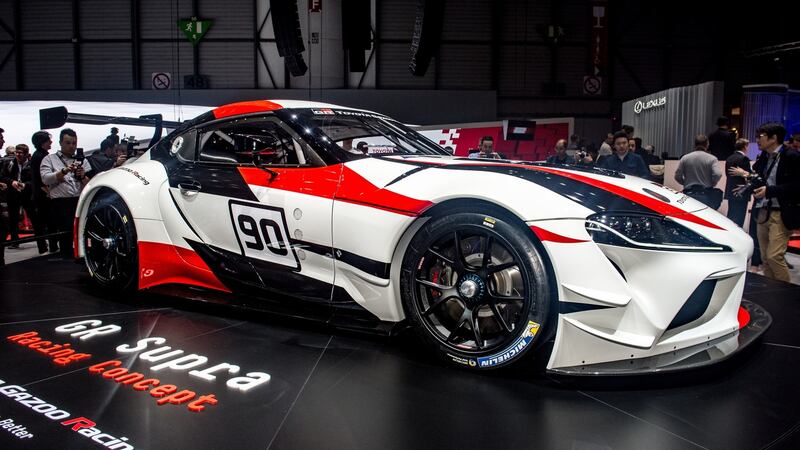 The  new Toyota  Supra racing concept  displayed at the  Geneva show. Photograph: Getty Images
