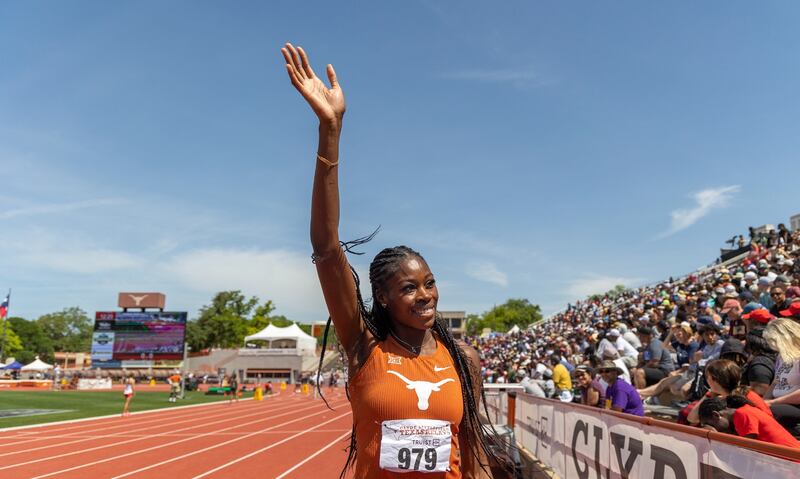Rhasidat Adeleke ran 400 metres in under 50 seconds on Saturday, the first Irish woman to do so. Photograph: Texas Athletics