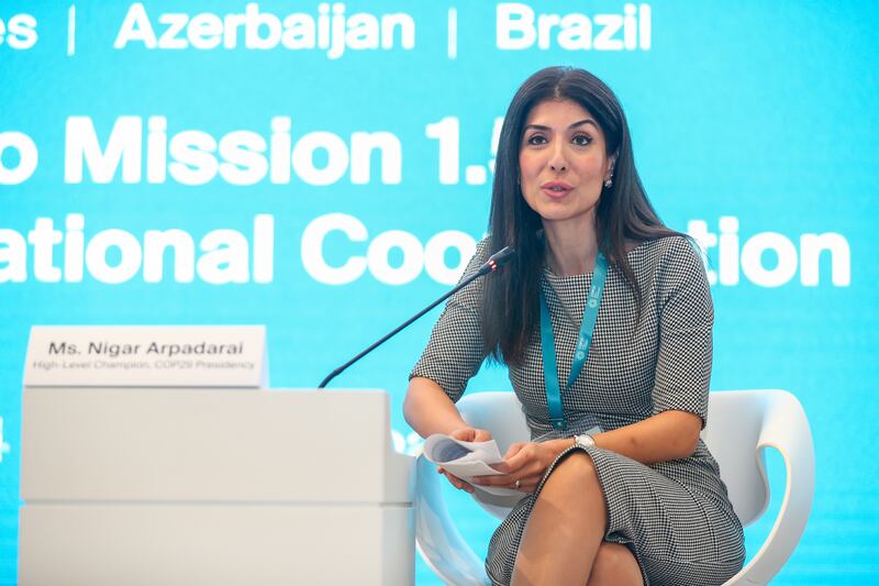 Nigar Arpadarai, high-level champion for Cop29: There are many positives that can be built on to tackle climate change, while not ignoring negatives and blockages to progress. Photograph: Aziz Karimov/Getty Images