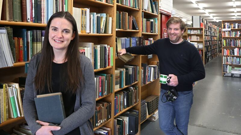 Sara and Tom Kenny in Kenny’s bookshop in Galway.“It doesn’t matter what the reality actually is; people are going to default to Amazon.” Photograph: Joe O’Shaughnessy