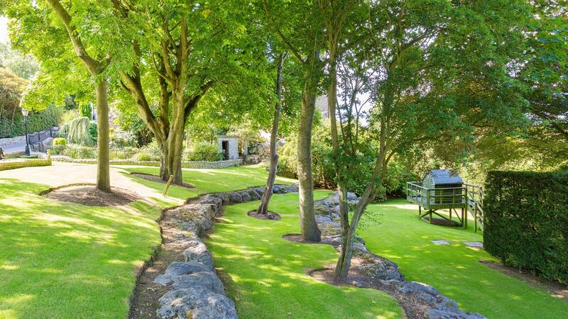 The gardens, which are professionally landscaped and maintained, lie on various levels and retain old sycamores and copper beech