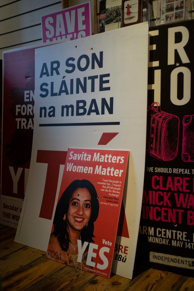 Posters used by campaigners during the  abortion referendum that  National Museum  curator Brenda Malone, recently acquired. Photograph: Paulo Nunes dos Santos/The New York Times