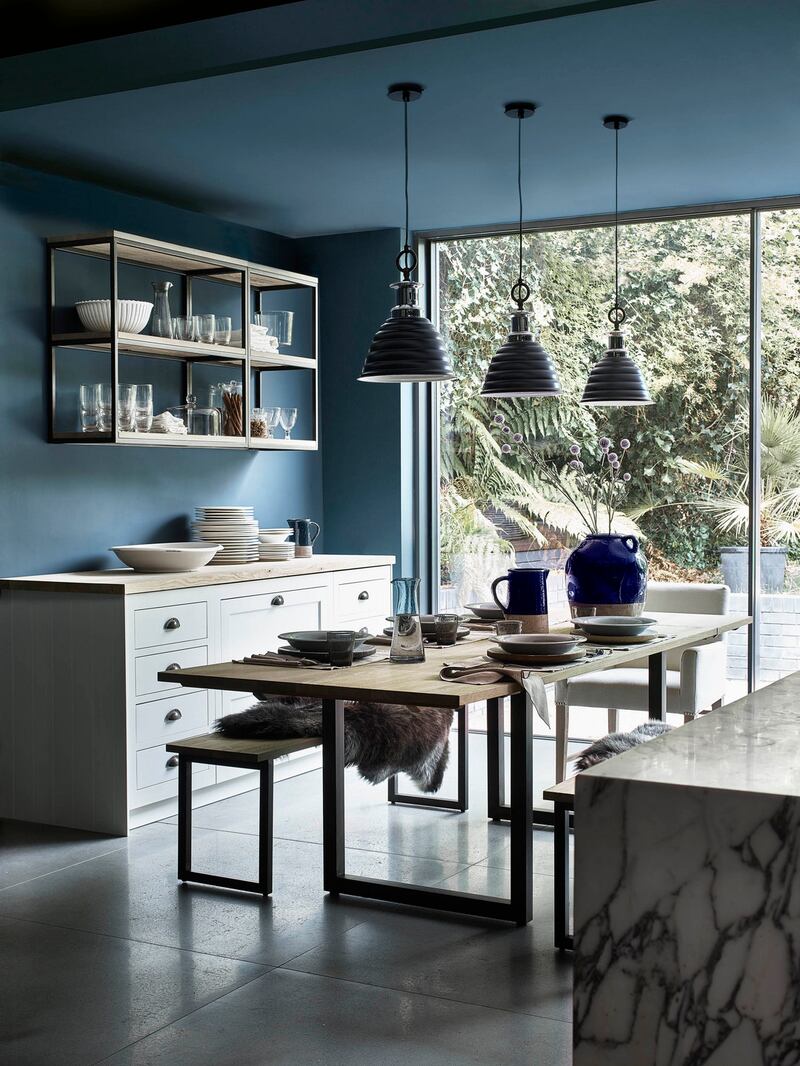 Benches are ideal when space is tight, Neptune’s Carter extending dining table fits the bill.