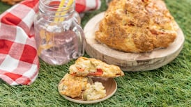 Tear-and-share red pepper, red onion and feta scone