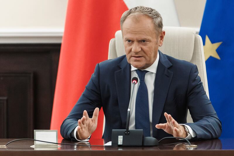Polish leader Donald Tusk said Russia had violated his country’s airspace. Photograph: Chancellery of the Prime Minister of Poland via AP