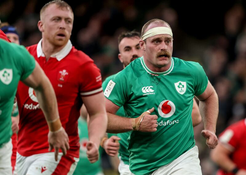Oli Jager in action against Wales on his Ireland debut. photograph: Dan Sheridan/Inpho
