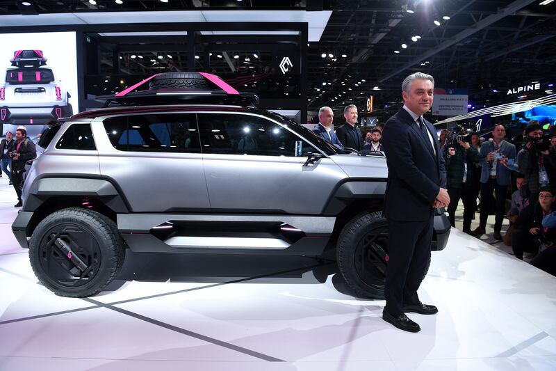 Renault Group CEO Luca de Meo poses after presenting the Renault 4Ever Trophy 
