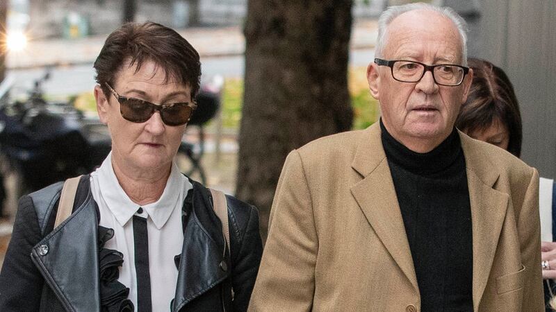 Geraldine and Patric Kriégel, parents of murdered schoolgirl Ana Kriégel, arrive at court for Tuesday’s sentencing hearing. Photograph: Collins