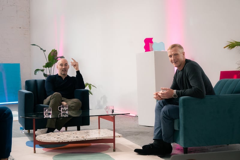 Shefflin, pictured to the right of host Richie Sadlier