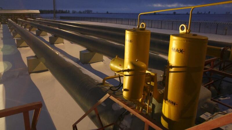 Pipelines at a gas compressor station in Sudzha in Russia’s Kursk region. Photograph: Gleb Garanich/Reuters