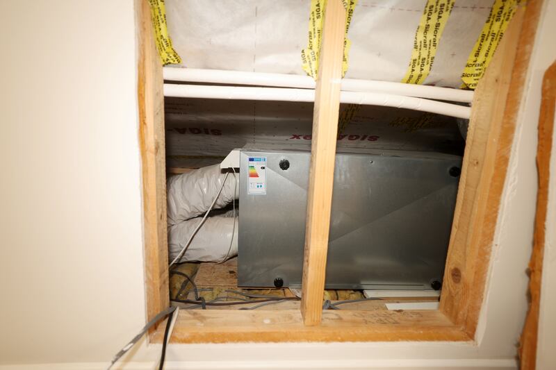 Garrett Fox's heat recovery system captures the heat going out and transfers it to incoming air. Photograph: Alan Betson/The Irish Times