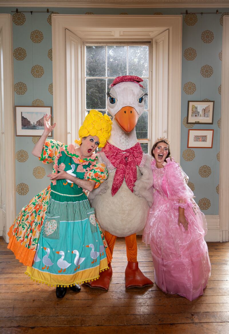 Mother Goose: Myles Breen, the Goose and Faye Shortt. Photograph: Alan Place Photography