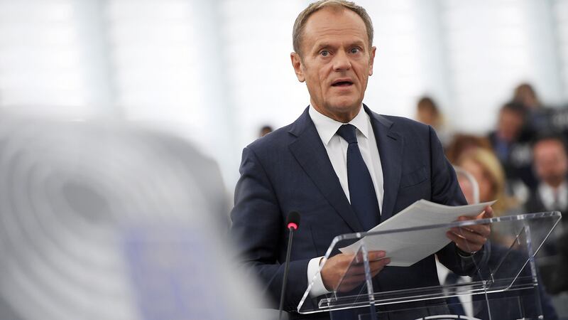 European Council president Donald Tusk speaks during a debate on the results of October EU summit at the European Parliament on October 22nd, 2019 in Strasbourg, eastern France. Photograph: Frederick Florin/AFP/Getty Images