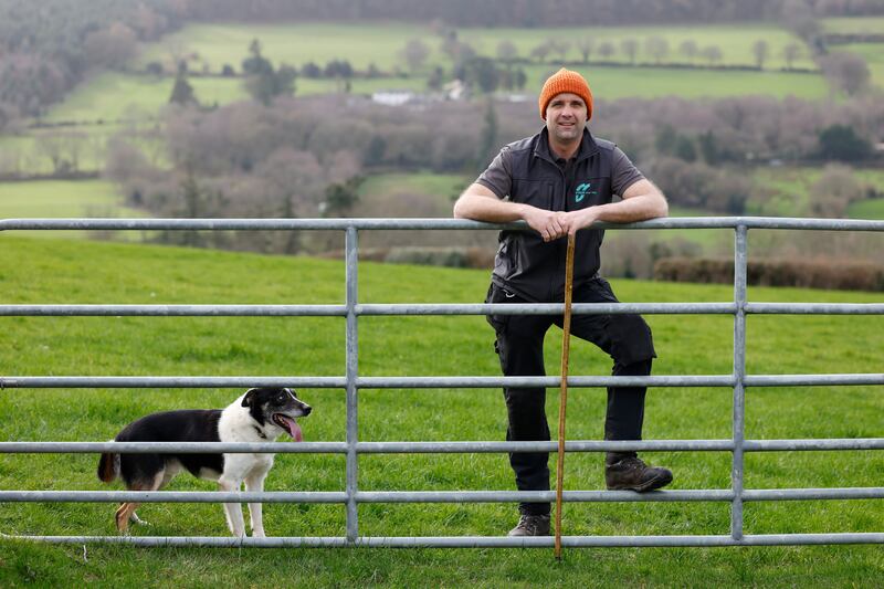 Farmer and hunter Michael Keegan with his dog Bob in Enniskerry, Co Wicklow. Photograph: Nick Bradshaw