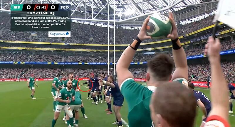 Grant Gilchrist (circled) motions to where he thinks the ball is going.