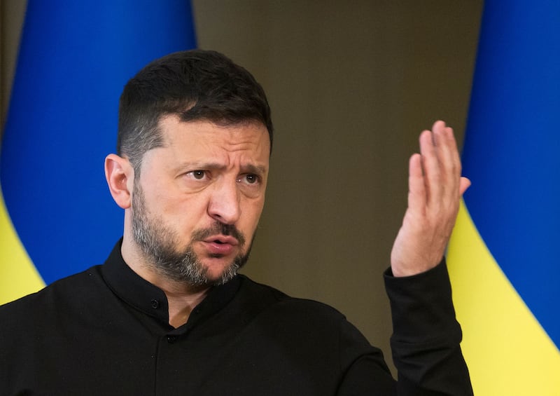 Ukrainian president Volodymyr Zelenskiy says Putin is afraid to meet him face to face. Photograph: Stringer/EPA