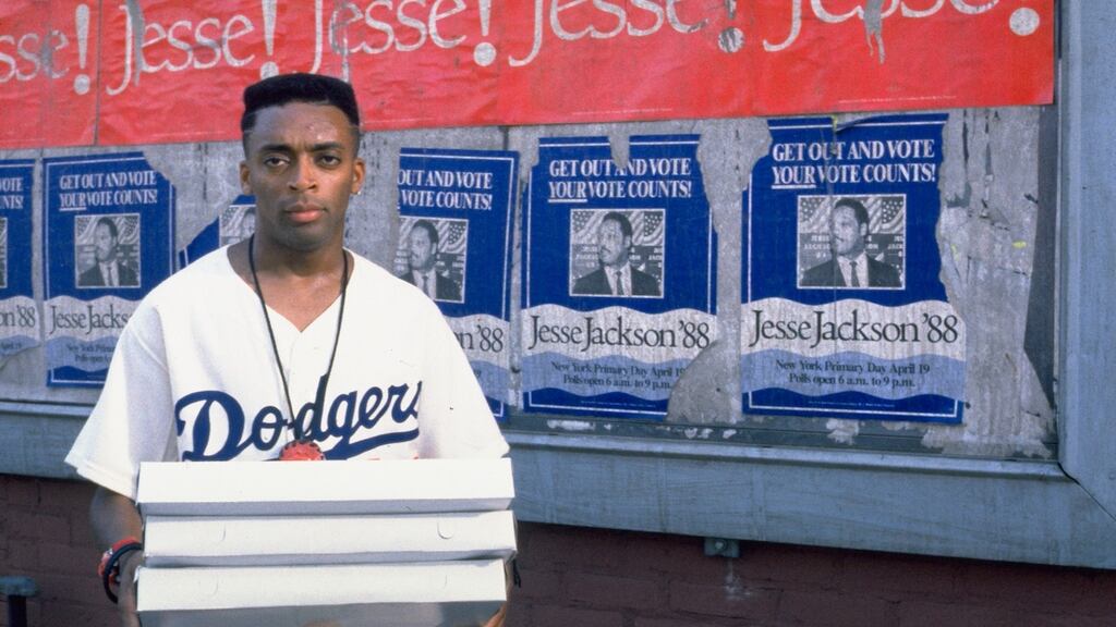 Director Spike Lee plays Mookie, a pizza deliveryman
