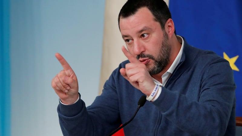 Italy’s interior minister, Matteo Salvini, is being investigated by Sicilian prosecutors over his blocking a coastguard vessel from entering Italy in August last year with 177 migrants on board. Photograph: Remo Casilli/Reuters