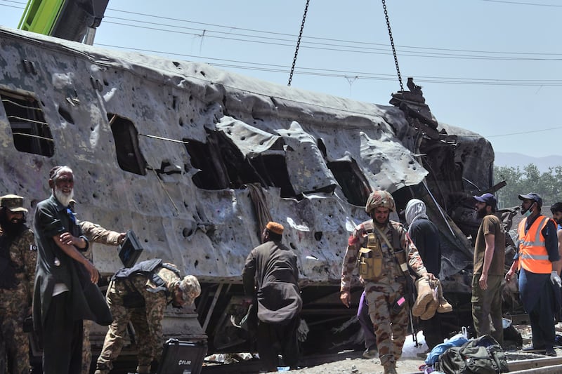 The blast occurred in an area where security forces are usually stationed. Photo: Arshad Butt/ AP