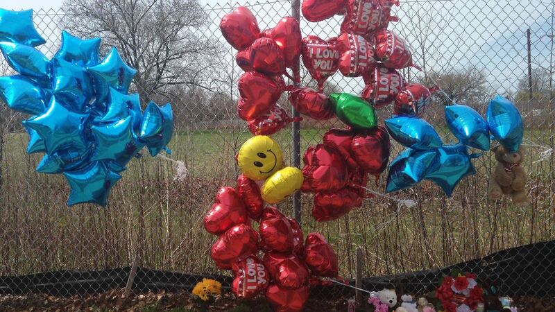 A makeshift memorial near where Robert Godwin snr, was killed in Cleveland. Photograph: Mike Householder/AP