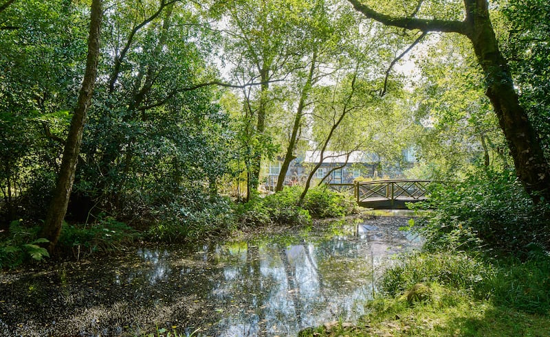 Grounds extend to almost three acres