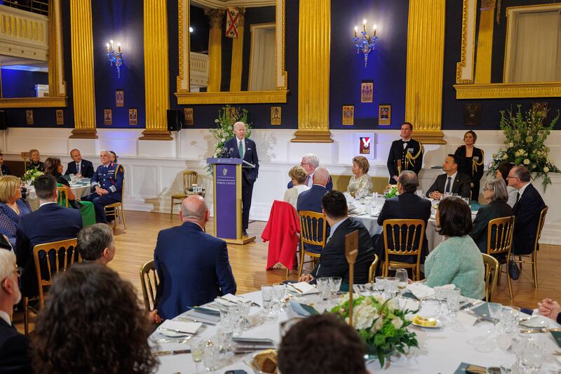 President Biden's pre-dinner address. Photograph: Julien Behal/Irish Government via Getty Images)