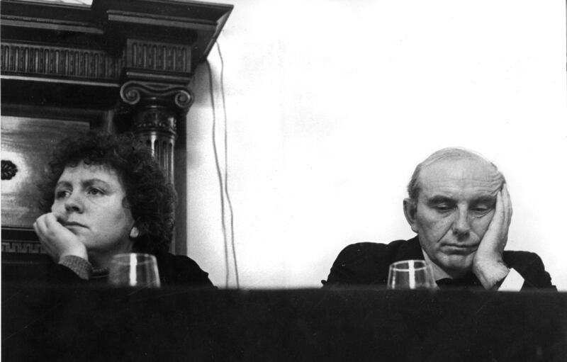 Nell McCafferty and Senator Patrick Cooney at a meeting of the insurance Institute of Dublin's Discussion Circle. Photograph: Tom Lawlor