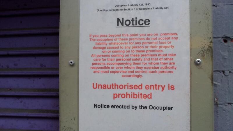 A notice placed by the owner of the site on the facade of Number 14 Moore Street. Photograph: Éanna Ó Caollaí/The Irish Times