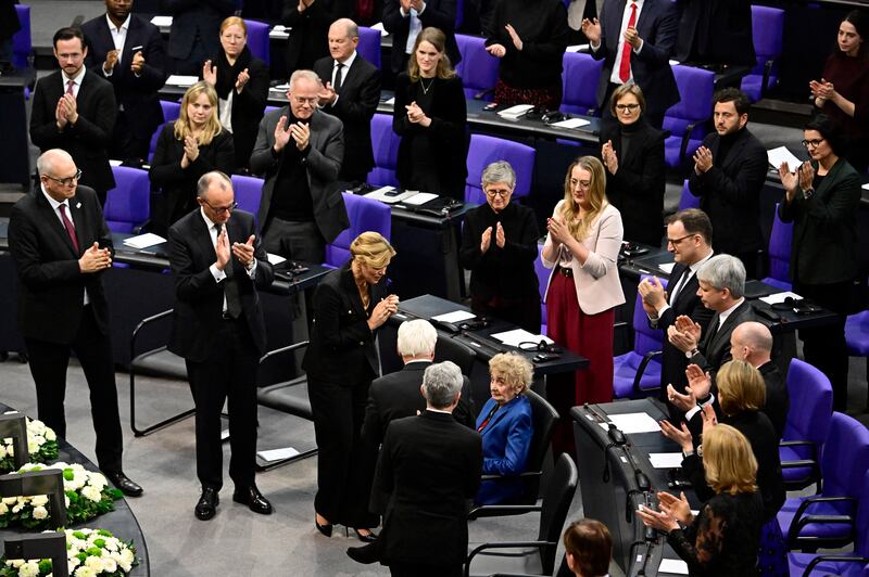 Friedman is applauded in the Bundestag. Photograph: Tobias Schwarz/AFP/Getty 