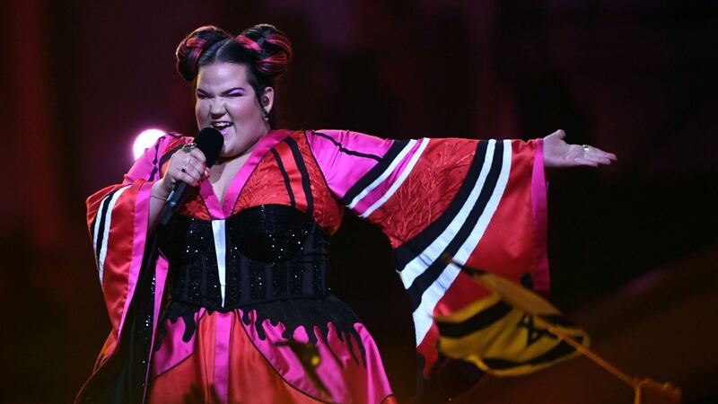Israel’s singer Netta performs the song ‘Toy’ during the 63rd Eurovision Song Contest 2018. Photograph:  AFP Photo / Francisco Leong