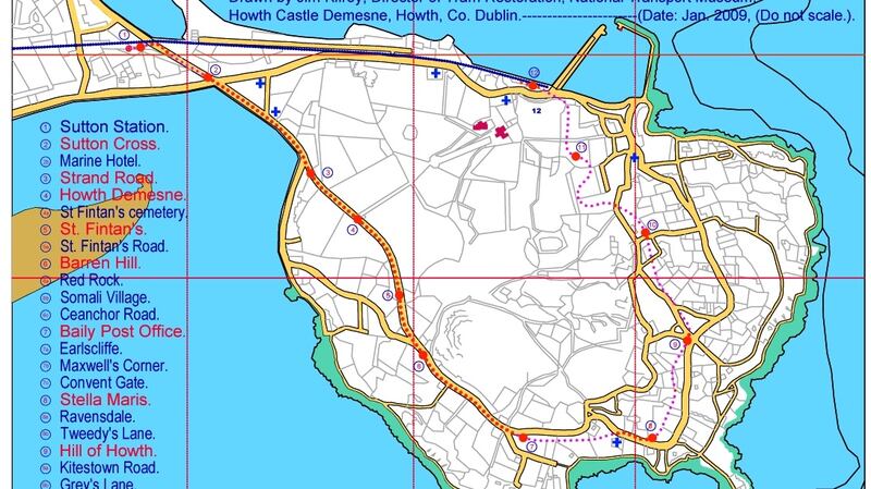 The route map of the original Howth tramway. Photograph: Jim Kilroy