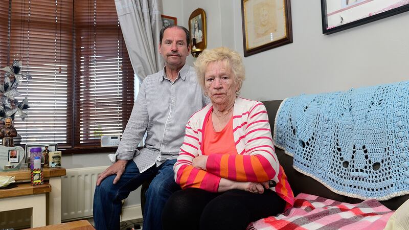The late Patrick Rooney’s brother Con  and mother Alice pictured at their home in Belfast. Photograph: Arthur Allison/Pacemaker