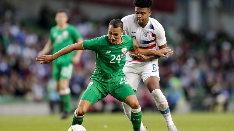 Shamrock Rovers star Graham Burke  scored on the his second Ireland appearance against the USA. File photograph: Laszlo Geczo/Inpho