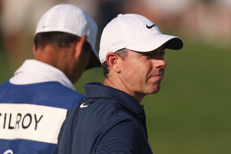 Rory McIlroy of Northern Ireland looks on during the final round of the PGA Championship at Aronimink Golf Club. Photograph: Carl Recine/Getty