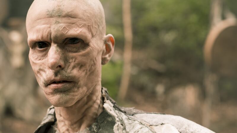 Mackenzie Crook as Veran in Britannia. His make-up  took several hours to apply each day.  Photograph: Astanislav Honzik/©Sky UK