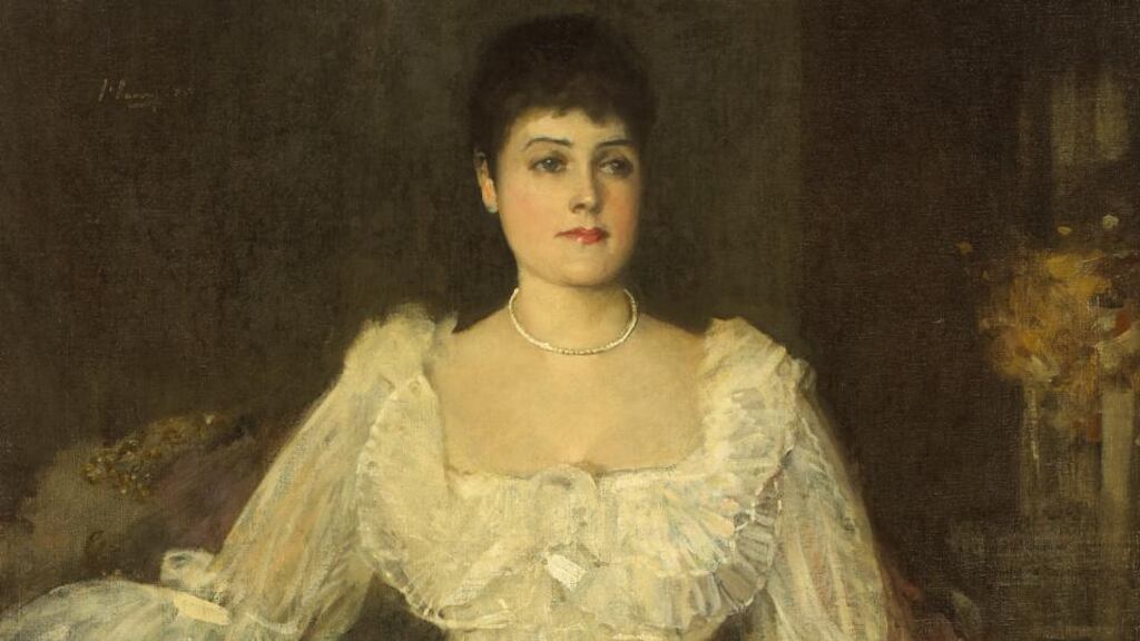 ‘A Lady in White (A Portrait of Lady Lyle)’ by Sir John Lavery, estimated at €30,000-€50,000 at Whyte’s
