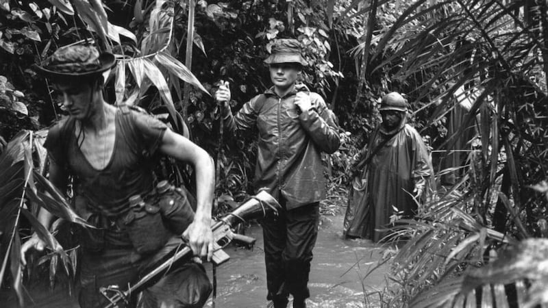 Lieut Col Colin Mitchell (centre) on patrol. Photograph: Terry Fincher/Express/Getty Images