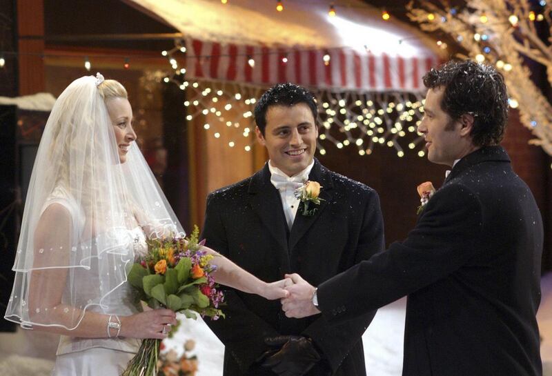 Paul Rudd with Lisa Kudrow and Matt LeBlanc in Friends
