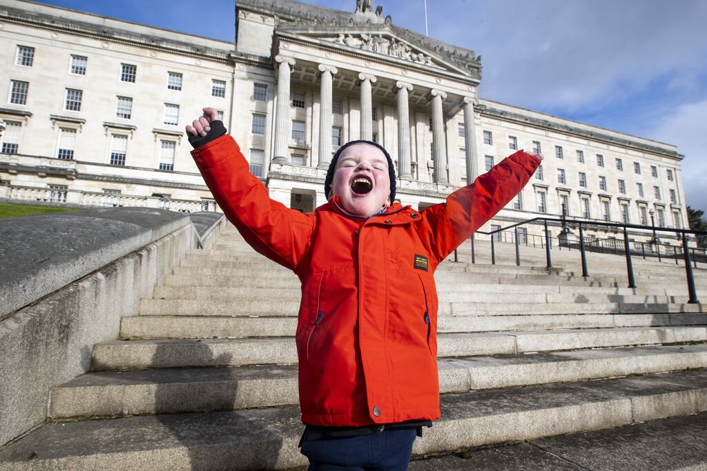 Daíthí  MacGabhann on the steps of Parliament Buildings at Stormont, as a Bill extending the deadline for holding a fresh Assembly election in Northern Ireland and introducing regulations for a new organ donation law is set to pass through the House of Commons. Photograph: Liam McBurney/PA Wire