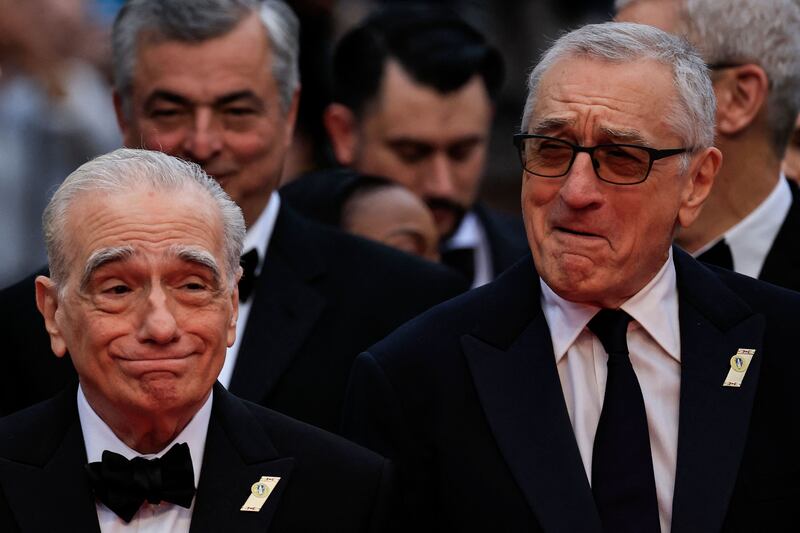Killers of the Flower Moon: Martin Scorsese and Robert De Niro before the premiere. Photograph: Valery Hache/AFP via Getty