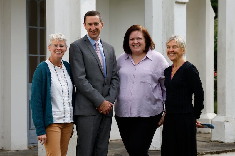 Vivienne Long, Ciaran O’Connor, Susan Peña and principal Jill Storey. Photograph: Nick Bradshaw/The Irish Times