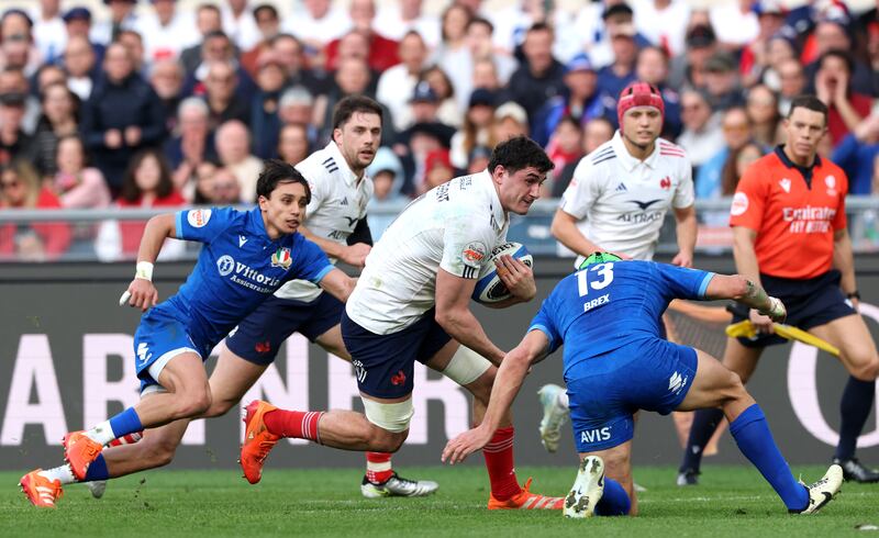 Paul Boudehent of France in action - there are clues in France's games to date in the Six Nations about how they are going to cause problems for Ireland. Photograph: David Rogers/Getty Images