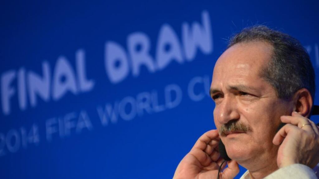 Brazilian sports minister Aldo Rebelo at a press conference at Costa do Sauipe, Bahia, today. Photograph: Marcus Brandt/EPA
