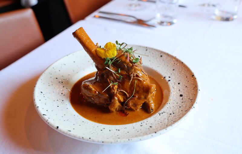 Nahar lamb shank, slow cooked with caramelised onions and Kashmiri spices from Éla. Photograph: Bryan O'Brien
