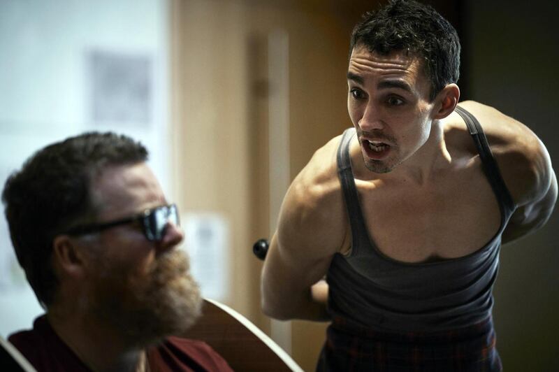 Endgame stars Frankie Boyle (left) and Robert Sheehan. Photograph: Ros Kavanagh