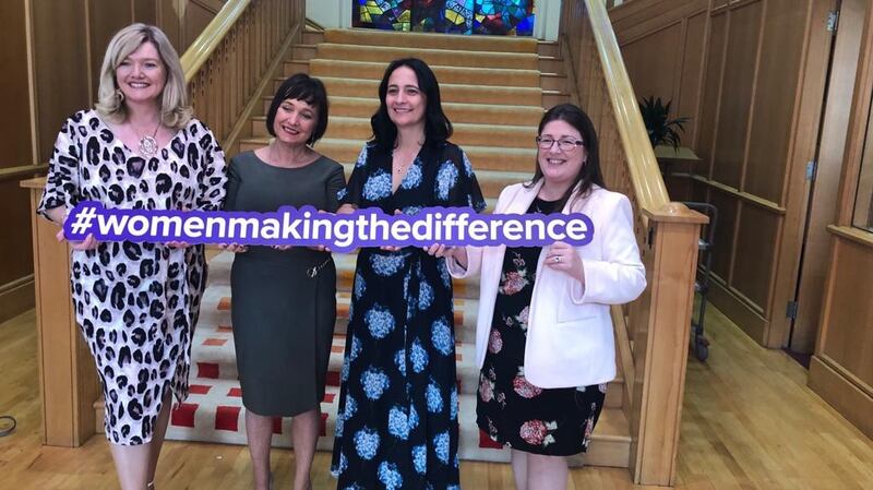 Sinead Dooley, deputy CEO Irish Rural Link, Senator Fiona O’Loughlin, the new chair of the Oireachtas  Irish Women’s Parliamentary Caucus, Minister for Culture  Catherine Martin, and Alliance Party MLA Kellie Armstrong
